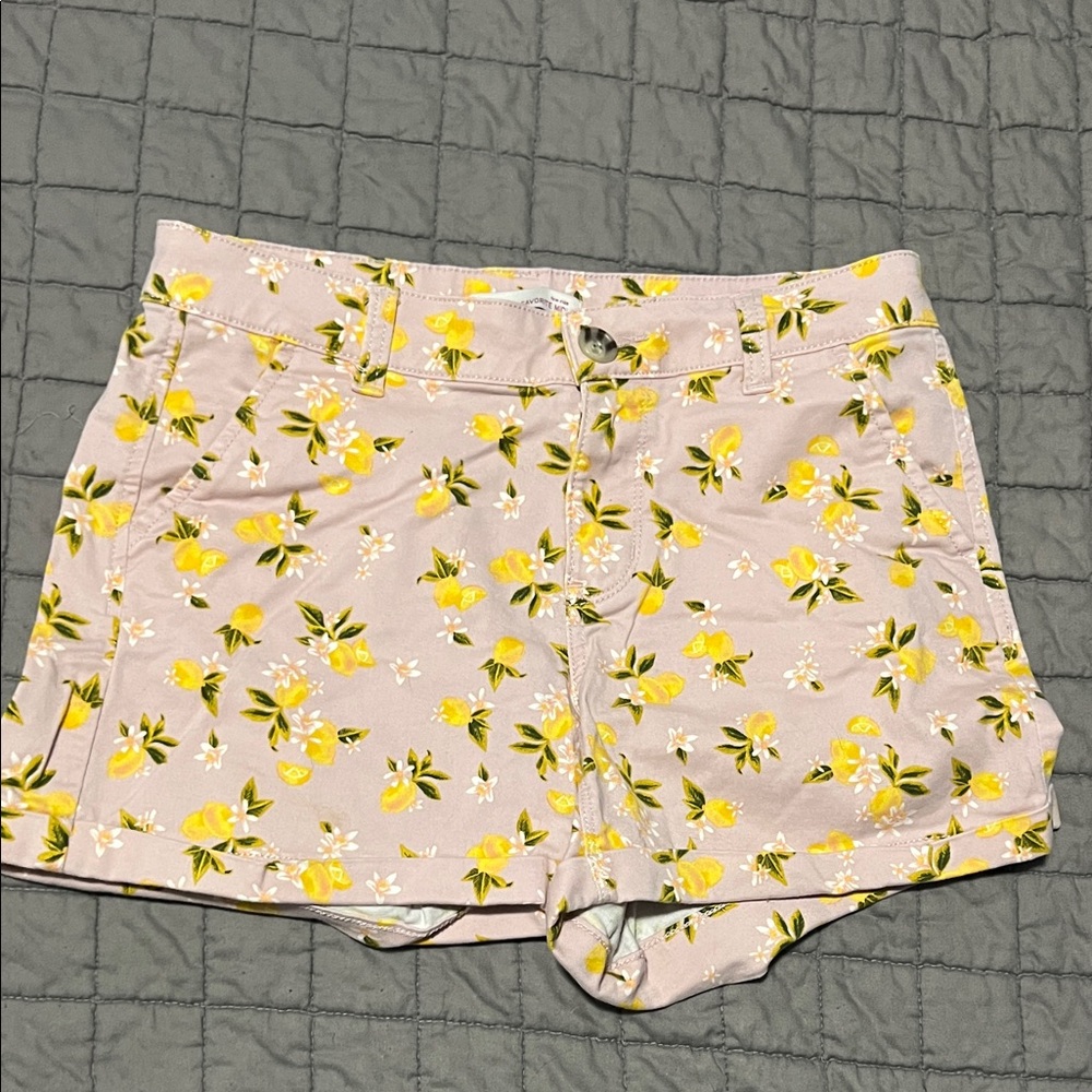 SO Pink Lemon-Print Women’s Jean Shorts